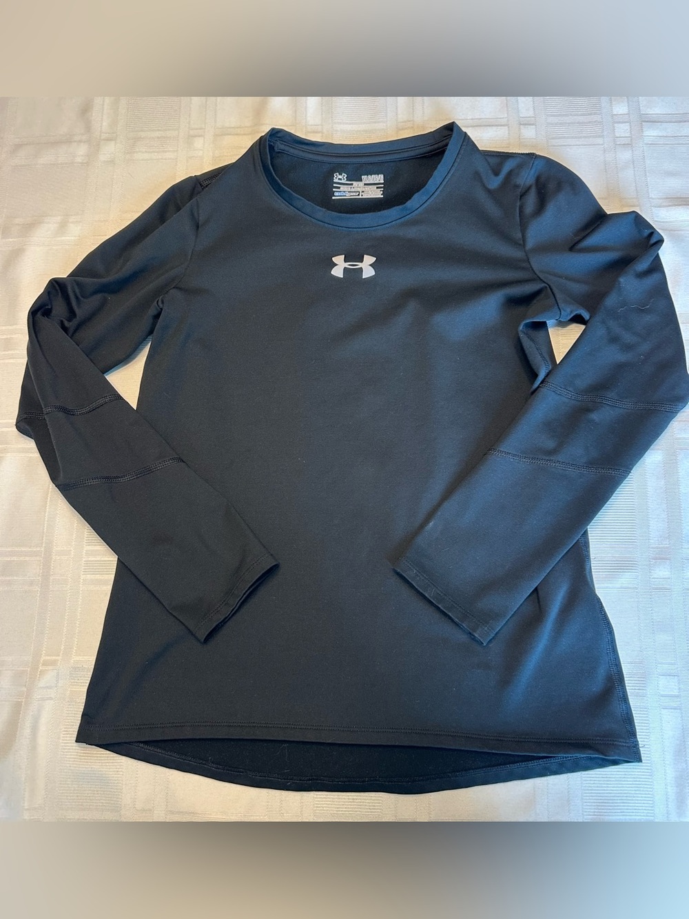 Under Armour Girls‎ Shirt ColdGear Youth Large Black Long Insulated Thermal